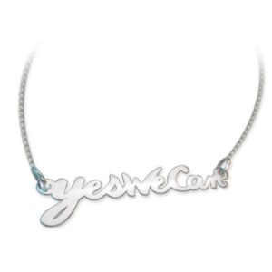 Silver custom slogan charm necklace