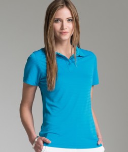 Women's blue Shadow Stripe Polo