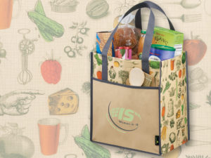 Oversized Grocery Tote with Vintage Design