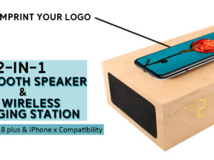 2-in-1 Wireless Qi Charging Station & Bluetooth Speaker