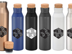 Stainless Steel Bottles with Screw-On Cork Lids