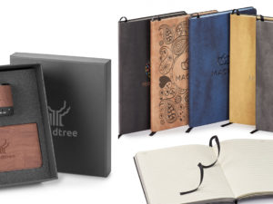 Journals, Speakers & Power Banks in Rustic Wood Tones