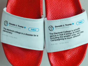 This guy made physical flip-flops out of Trump’s contradictory tweets — and he sold out his entire inventory in less than a month